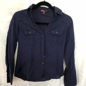 Casual Blue Button Up